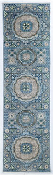 Afghan Chobi Grey Runner 10 to 12 ft Wool Carpet 147962