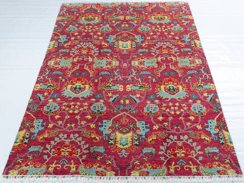 Chobi Red Hand Knotted 60 X 91 Area Rug 700-147964 Image 1