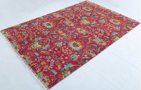 Chobi Red Hand Knotted 60 X 91 Area Rug 700-147964 Image 2