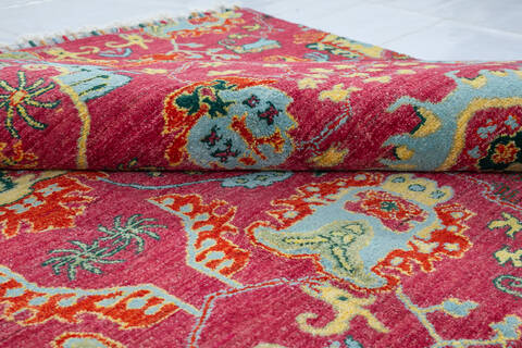 Chobi Red Hand Knotted 60 X 91 Area Rug 700-147964 Image 6