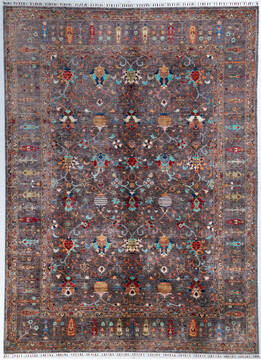Chobi Grey Hand Knotted 9'0" X 12'2"  Area Rug 700-147965