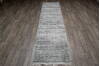 Geometric White Runner Hand Knotted 26 X 101  Area Rug 905-147969 Thumb 1