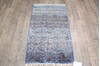 Geometric Blue Runner Hand Knotted 26 X 40  Area Rug 905-147971 Thumb 1