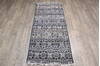 Geometric Black Runner Hand Knotted 26 X 60  Area Rug 905-147973 Thumb 1