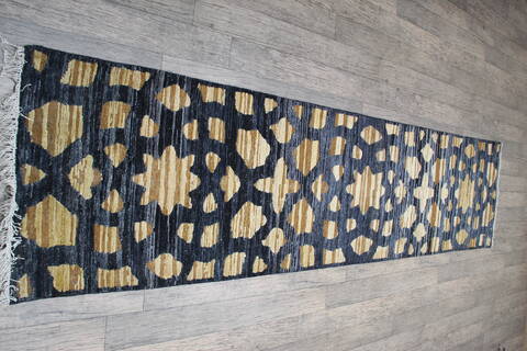 Jaipur Black Runner Hand Knotted 26 X 910 Area Rug 905-147976 Image 1