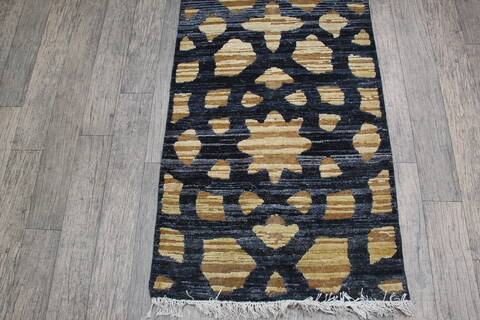 Jaipur Black Runner Hand Knotted 26 X 910 Area Rug 905-147976 Image 2