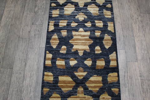 Jaipur Black Runner Hand Knotted 26 X 910 Area Rug 905-147976 Image 3