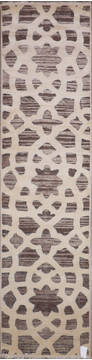 Jaipur White Runner Hand Knotted 2'6" X 10'0"  Area Rug 905-147977