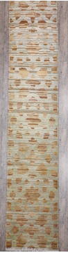 Jaipur Green Runner Hand Knotted 2'7" X 12'3"  Area Rug 905-147979