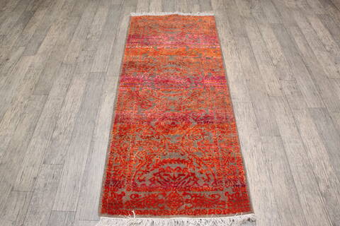 Jaipur Red Runner Hand Knotted 26 X 60 Area Rug 905-147980 Image 1