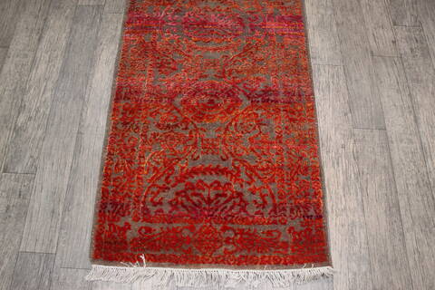 Jaipur Red Runner Hand Knotted 26 X 60 Area Rug 905-147980 Image 2