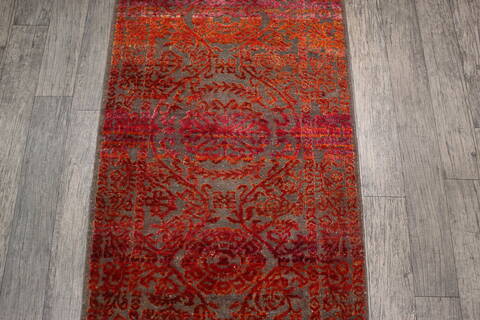Jaipur Red Runner Hand Knotted 26 X 60 Area Rug 905-147980 Image 3