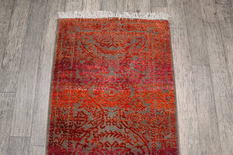Jaipur Red Runner Hand Knotted 26 X 60 Area Rug 905-147980 Image 4