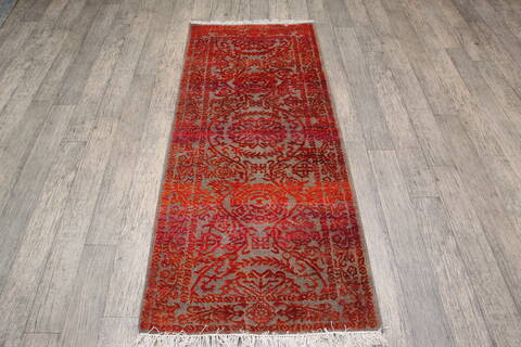 Jaipur Red Runner Hand Knotted 26 X 60 Area Rug 905-147980 Image 6
