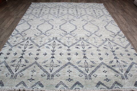 Jaipur Light Blue Hand Knotted 80 X 101 Area Rug 905-147988 Image 1