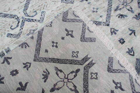 Jaipur Light Blue Hand Knotted 80 X 101 Area Rug 905-147988 Image 9