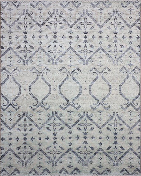 Jaipur Light Blue Hand Knotted 80 X 101 Area Rug 905-147988 Image 0