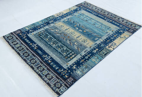 Chobi Blue Hand Knotted 41 X 511 Area Rug 700-147999 Image 2