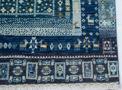 Chobi Blue Hand Knotted 41 X 511 Area Rug 700-147999 Image 3