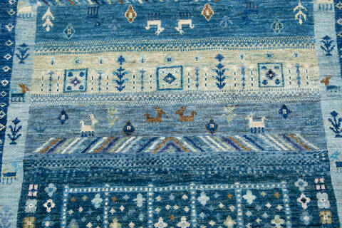 Chobi Blue Hand Knotted 41 X 511 Area Rug 700-147999 Image 5