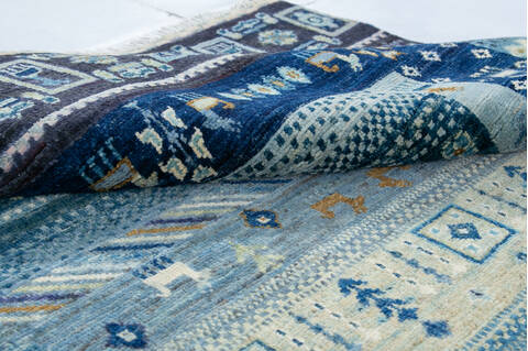 Chobi Blue Hand Knotted 41 X 511 Area Rug 700-147999 Image 6