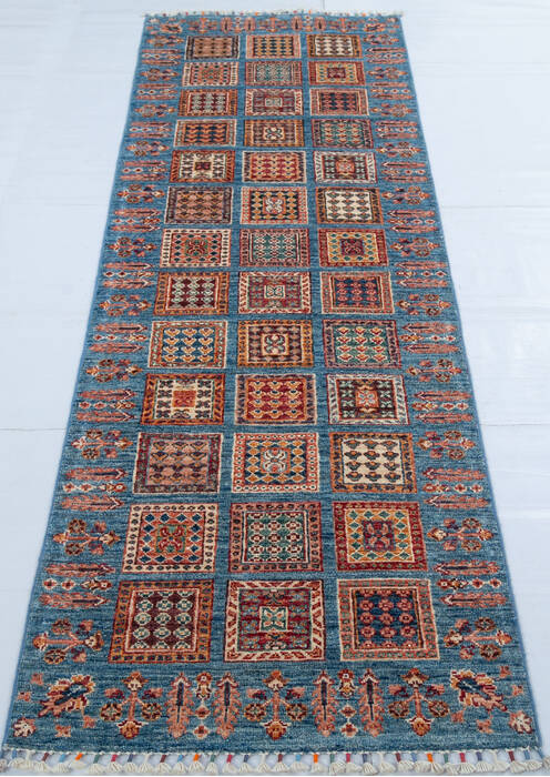 Chobi Blue Runner Hand Knotted 26 X 84 Area Rug 700-148000 Image 1