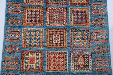 Chobi Blue Runner Hand Knotted 26 X 84 Area Rug 700-148000 Image 4