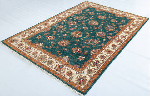 Chobi Green Hand Knotted 56 X 710 Area Rug 700-148005 Image 2