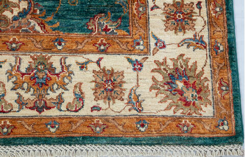 Chobi Green Hand Knotted 56 X 710 Area Rug 700-148005 Image 3