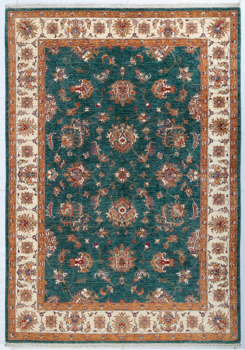 Chobi Green Hand Knotted 56 X 710 Area Rug 700-148005 Image 0
