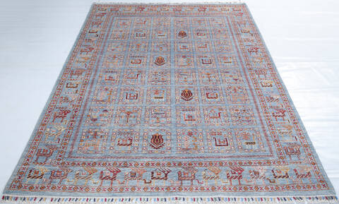Chobi Grey Hand Knotted 57 X 80 Area Rug 700-148008 Image 1