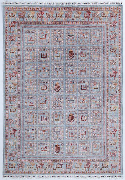 Chobi Grey Hand Knotted 57 X 80 Area Rug 700-148008 Image 0