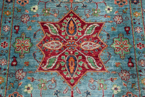 Chobi Green Hand Knotted 61 X 82 Area Rug 700-148012 Image 6