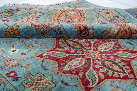 Chobi Green Hand Knotted 61 X 82 Area Rug 700-148012 Image 7