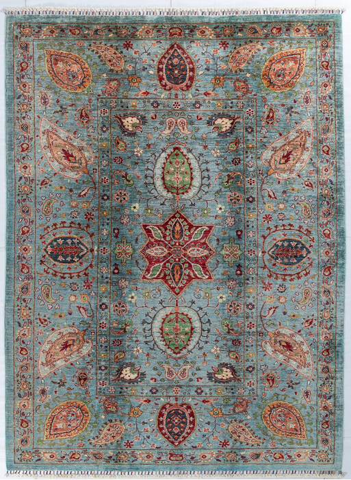 Chobi Green Hand Knotted 61 X 82 Area Rug 700-148012 Image 0