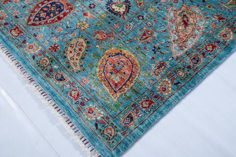 Chobi Green Hand Knotted 56 X 82 Area Rug 700-148014 Image 4