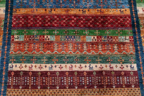 Chobi Blue Hand Knotted 54 X 67  Area Rug 700-148021 Image 13