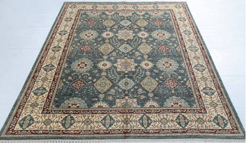 Chobi Green Hand Knotted 80 X 910  Area Rug 700-148043 Image 1