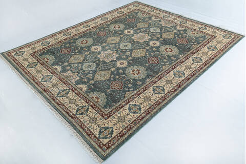 Chobi Green Hand Knotted 80 X 910  Area Rug 700-148043 Image 2