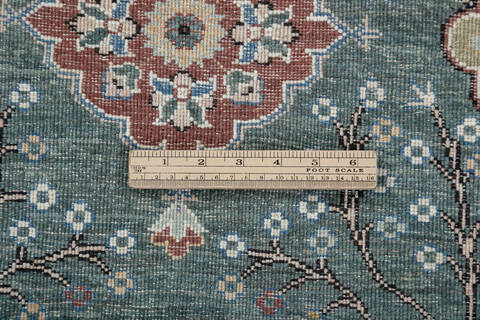 Chobi Green Hand Knotted 80 X 910  Area Rug 700-148043 Image 7