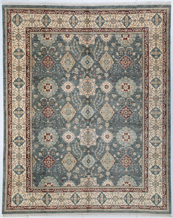 Chobi Green Hand Knotted 80 X 910  Area Rug 700-148043 Image 0