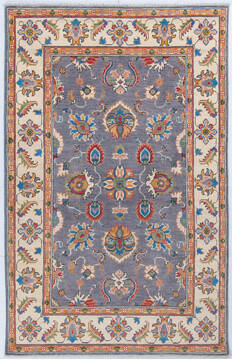 Chobi Grey Hand Knotted 4'1" X 5'11"  Area Rug 700-148045