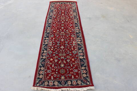 Kashan Red Runner Hand Knotted 23 X 80  Area Rug 902-148058 Image 0