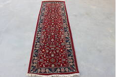 Kashan Red Runner Hand Knotted 2'3" X 8'0"  Area Rug 902-148058