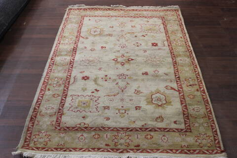 Kashan Beige Hand Knotted 46 X 66  Area Rug 902-148060 Image 0