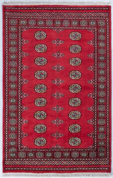 Bokhara Red Hand Knotted 4'1" X 6'5"  Area Rug 700-148065