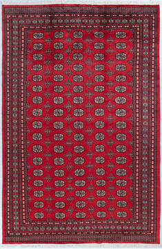 Pakistani Bokhara Red Rectangle 7x10 ft Wool Carpet 148067