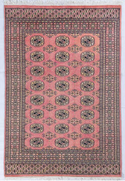Bokhara Red Hand Knotted 4'1" X 5'11"  Area Rug 700-148068