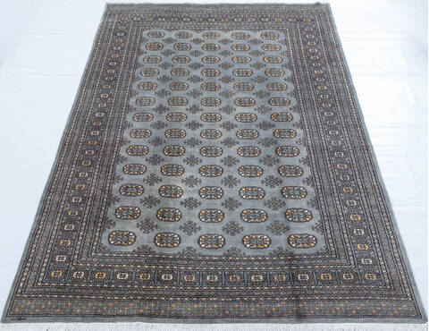 Bokhara Grey Hand Knotted 62 X 90 Area Rug 700-148069 Image 1