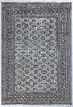 Bokhara Grey Hand Knotted 6'2" X 9'0"  Area Rug 700-148069